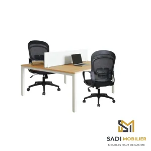 Ensemble Table de réunion rectangulaire en Bois + 2 chaises